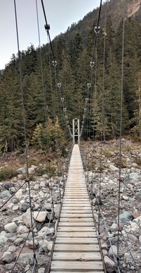 Carbon River Trail swinging bridge