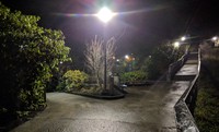 Snoqualmie Falls walkway at night