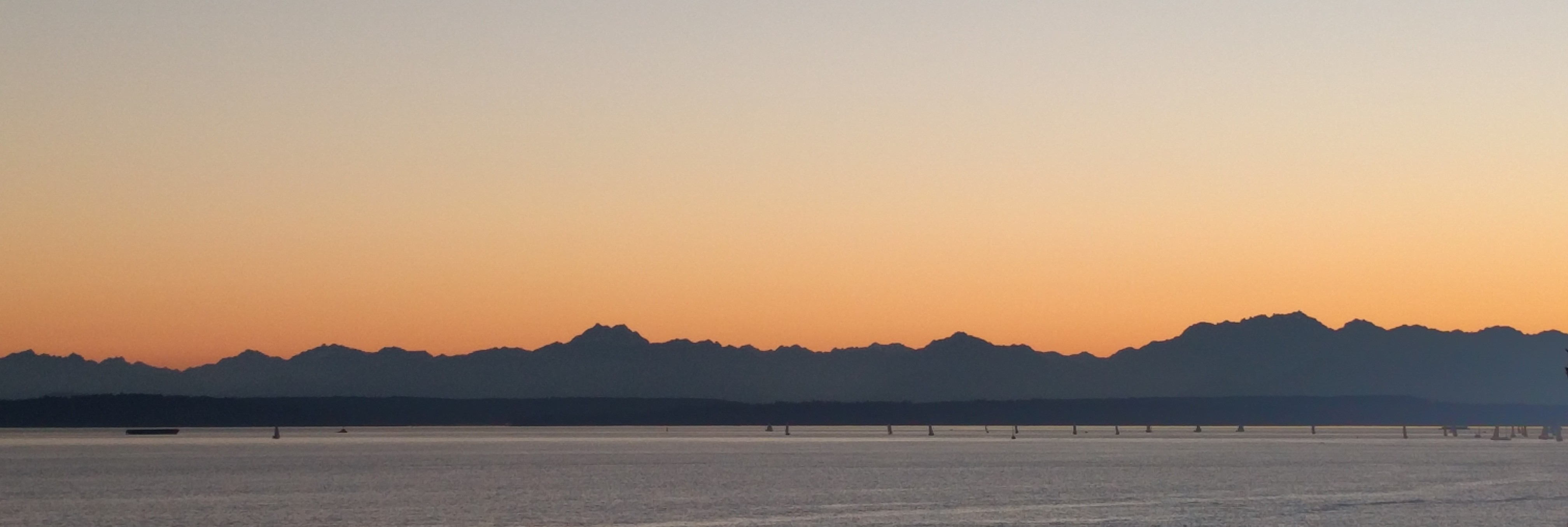 Puget Sound and Olympics at days end