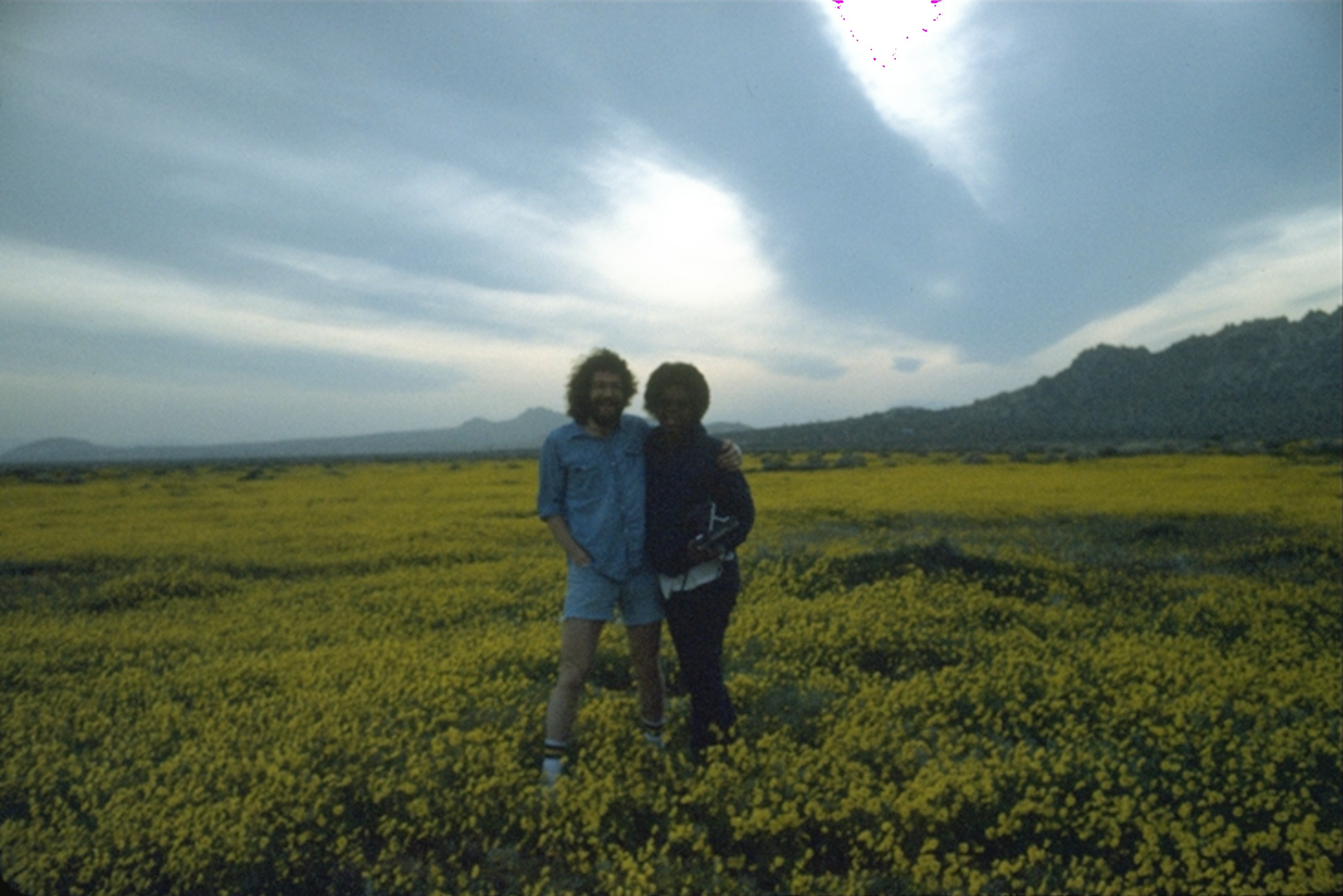 Alex and Imani in wildflowers east of Palmdale 1983