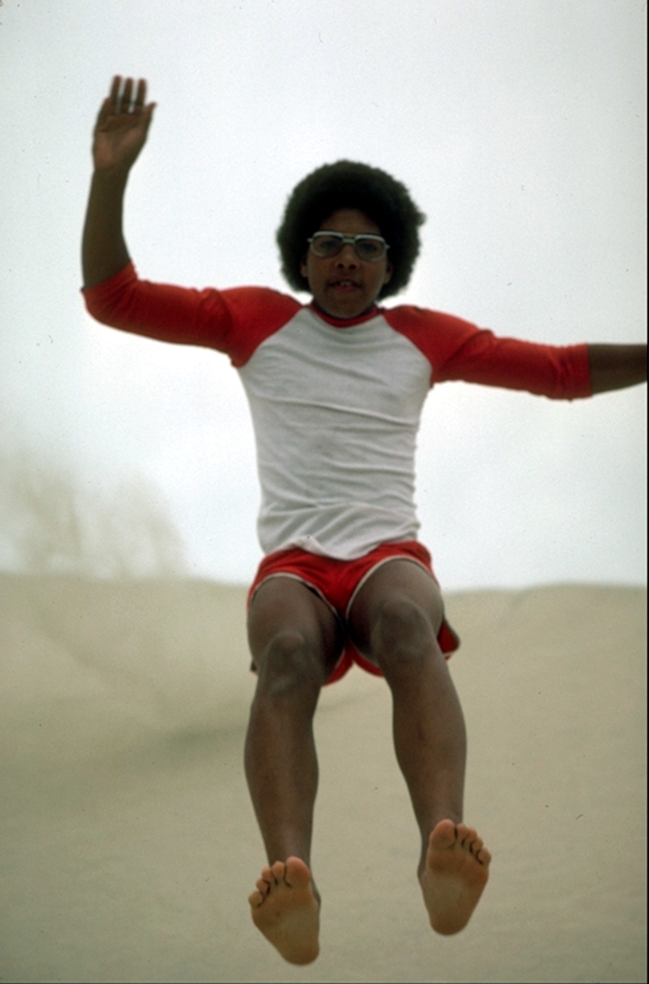 Craig jumps the dunes in Baja 1981