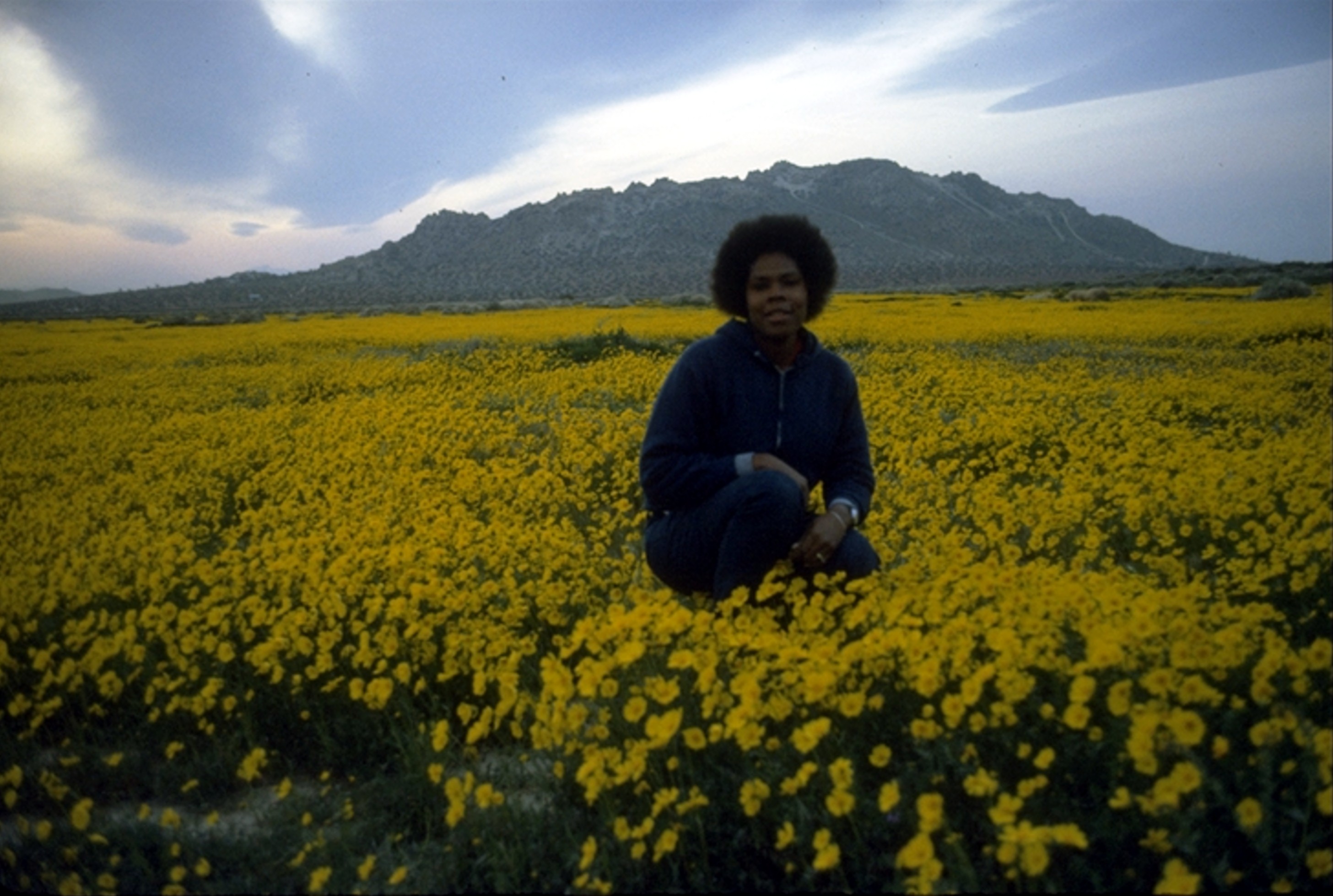 Imani in wildflowers east of Palmdale 1983